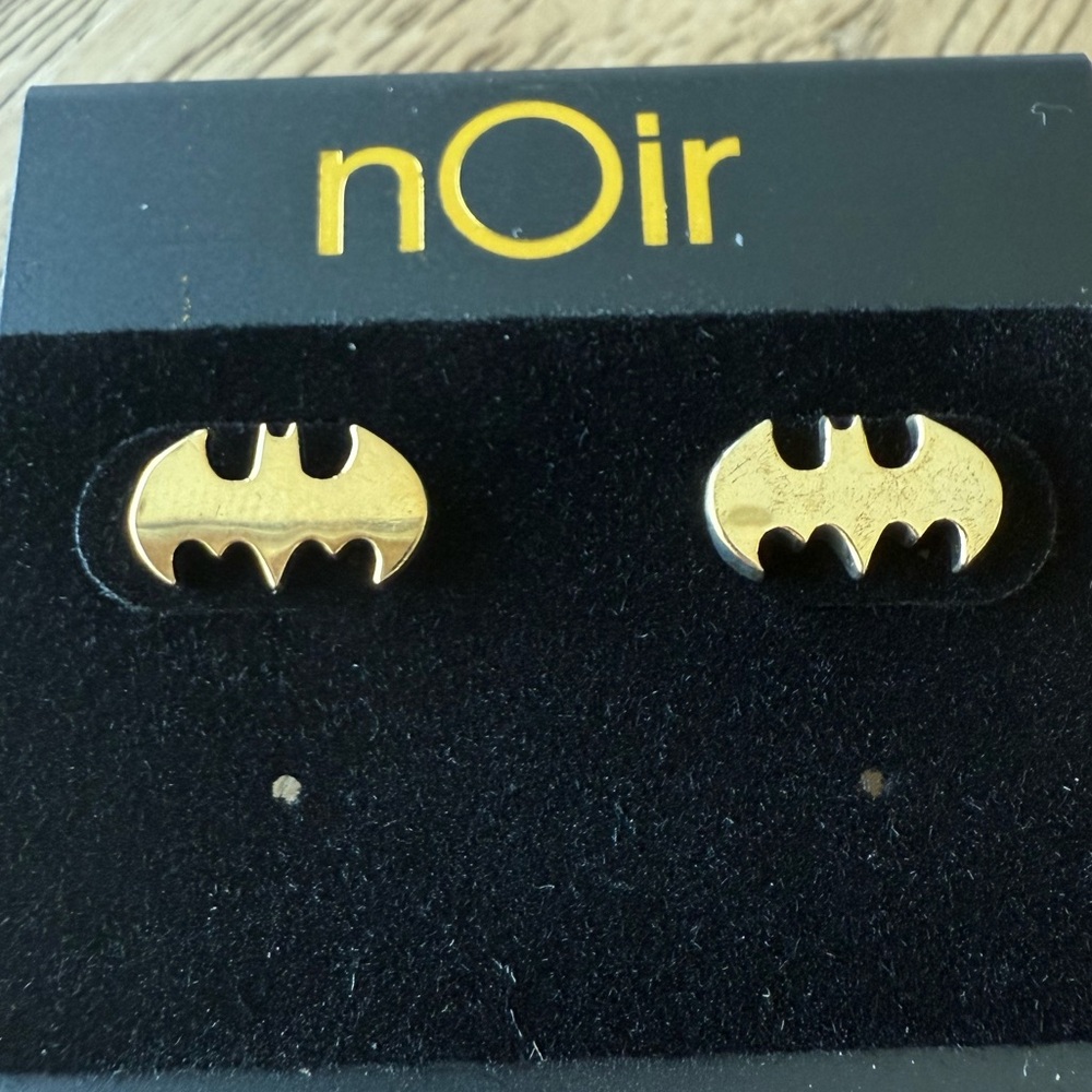 Gold Batman Plated earrings by nOir